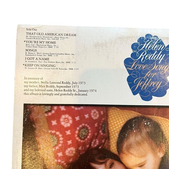 RARE - HELEN REDDY LOVE SONG FOR JEFFREY 12” LP VINYL RECORD 1974 CAPITOL RECORD - Picture 7 of 9